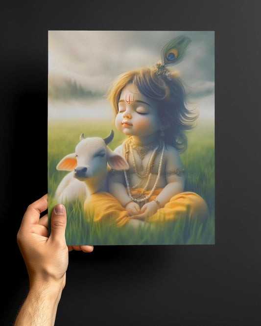 LORD BAL KRISHNA METAL POSTER